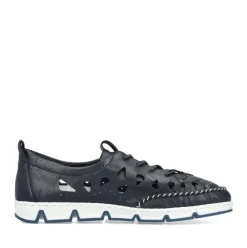 Rieker Slipper Barfußgefühl Glattleder blau S14 49956-14