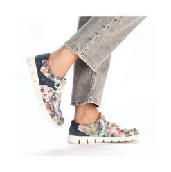 Rieker Slipper bunt gemustert - denimblau S14 44000-90