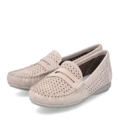 Rieker Slipper Loafer hellrosa Rauleder S14 40263-31