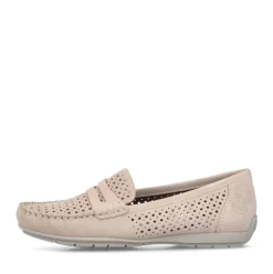 Rieker Slipper Loafer hellrosa Rauleder S14 40263-31