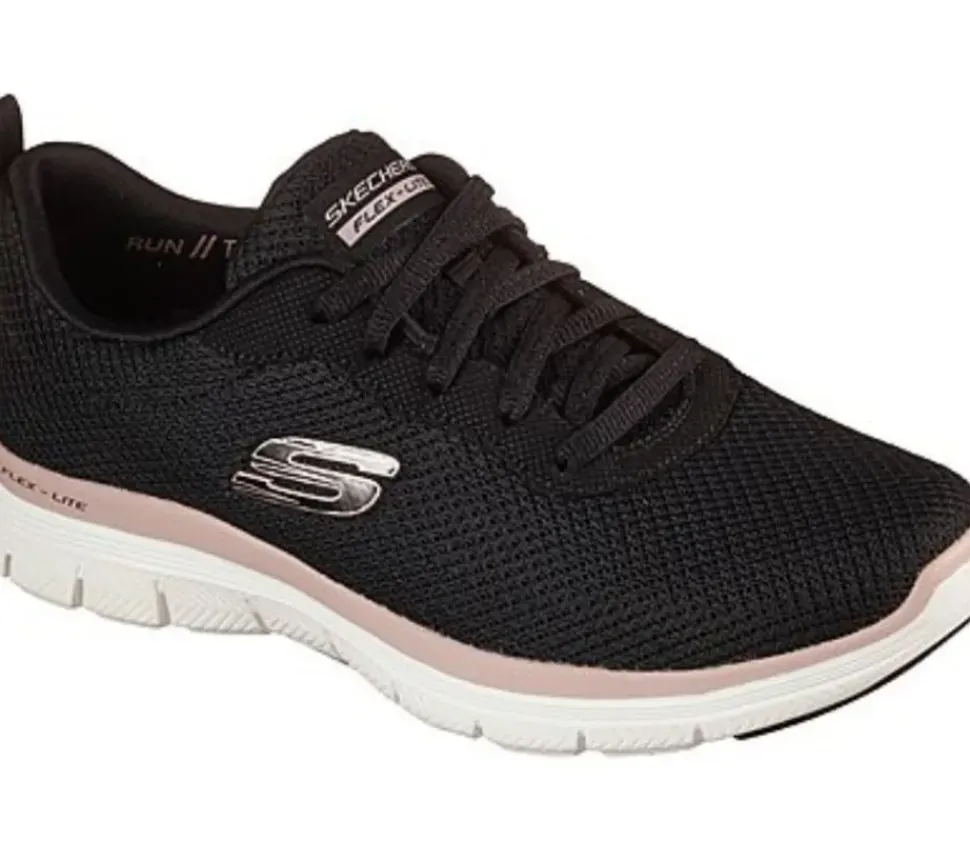 Skechers Flex Appeal 4.0 -Brilliant View Dame Sneaker Schürschuh Waschmaschinenfest schwarz S22 149303