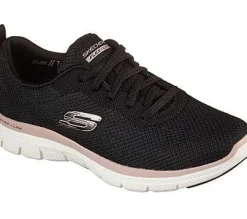 Skechers Flex Appeal 4.0 -Brilliant View Dame Sneaker Schürschuh Waschmaschinenfest schwarz S22 149303