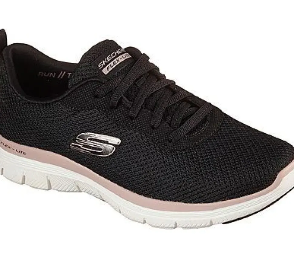 Skechers Flex Appeal 4.0 -Brilliant View Dame Sneaker Schürschuh Waschmaschinenfest schwarz S22 149303