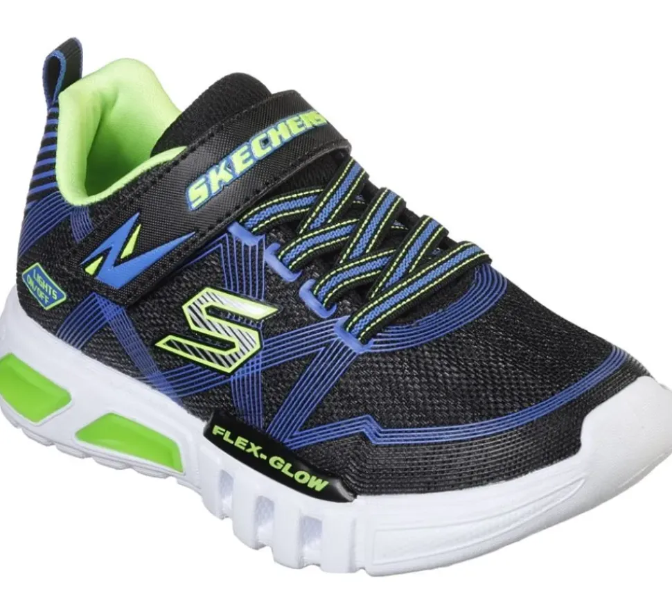 Skechers Lights Flex Glow - Sneaker schwarz und blau Blinker 90542L