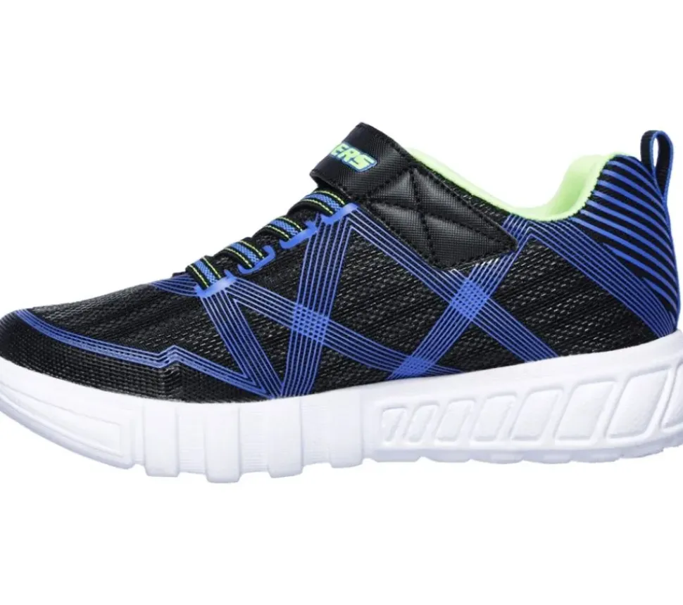 Skechers Lights Flex Glow - Sneaker schwarz und blau Blinker 90542L