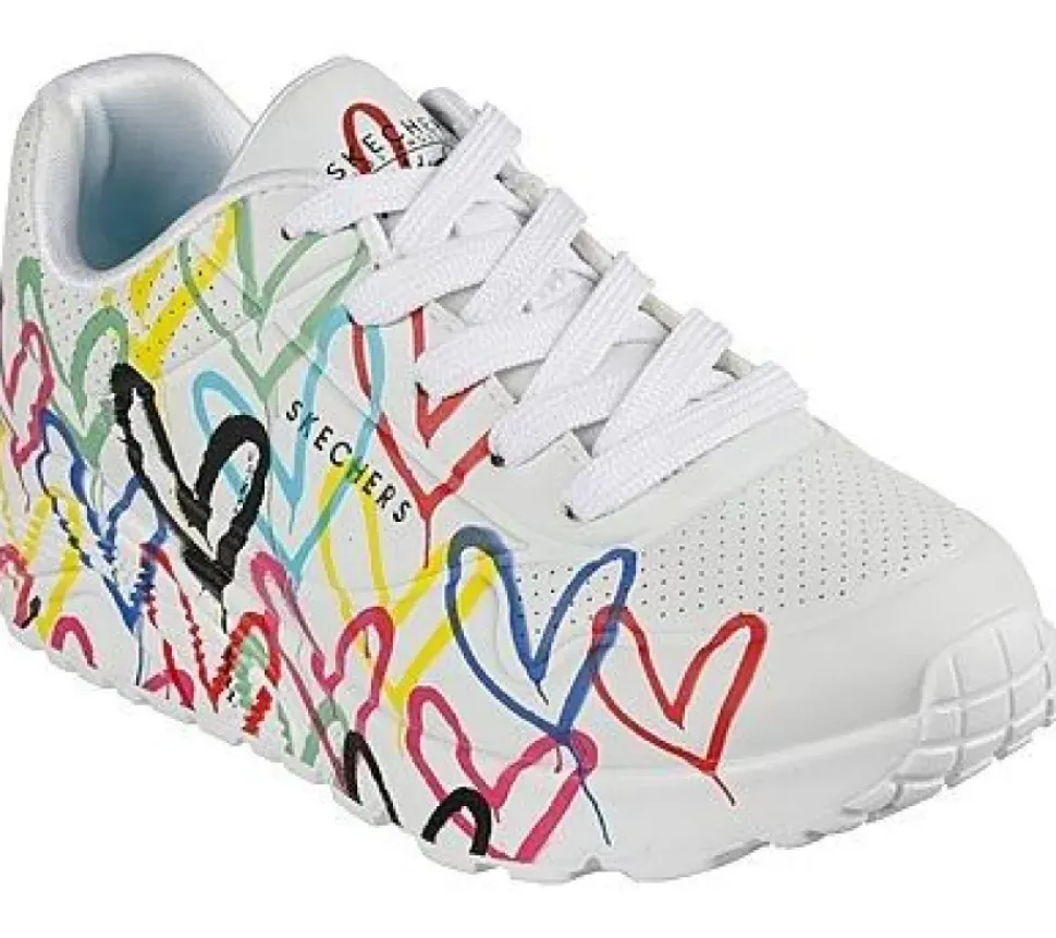 Skechers Mädchen x JGoldcrown: Uno Lite - Spread the Love weiß S13 314064L
