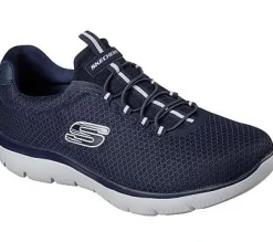Skechers Sneaker SUMMITS Herren Slip-On- Sneaker Schlupfschuh Memory Foam schwarz, blau S13 52811
