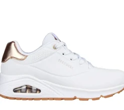 Skechers Uno- Golden Air Damen Sneaker, Skech Air- Luftpolsterung, Golddetails, schwarz, weiß S23  177094