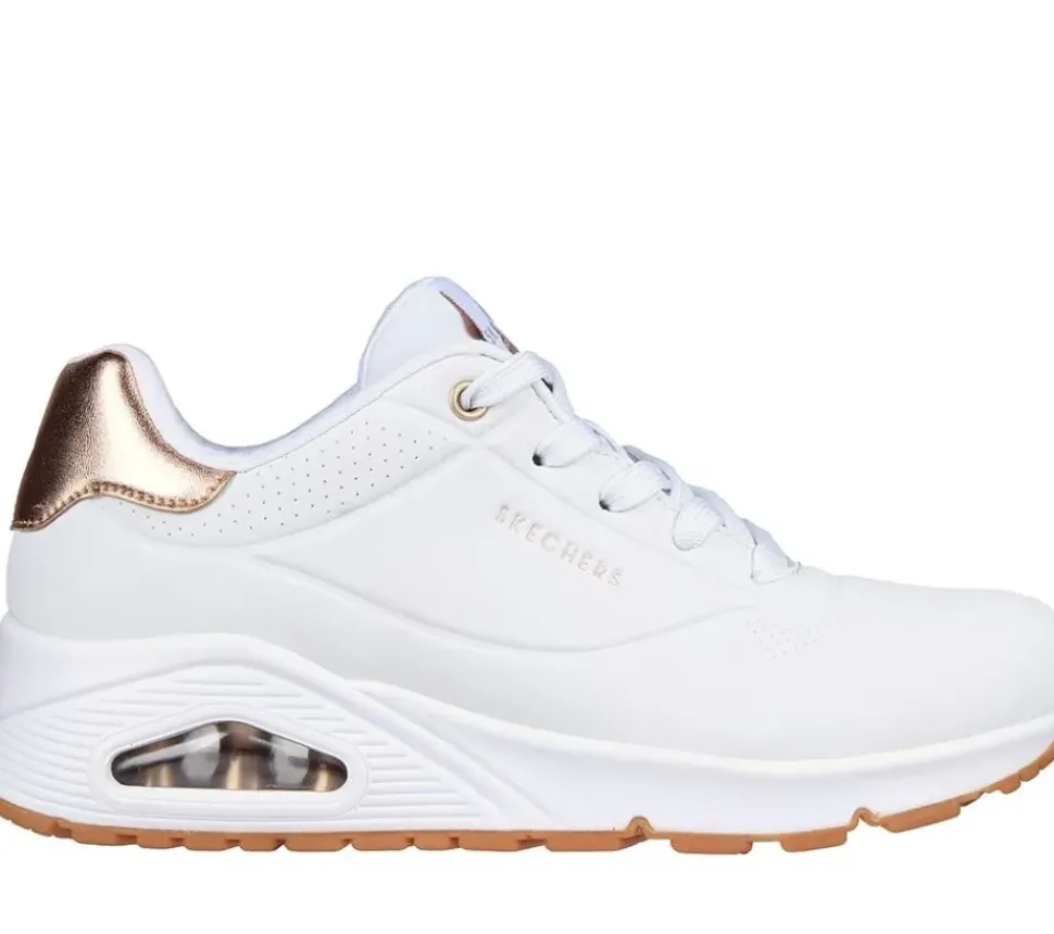 Skechers Uno- Golden Air Damen Sneaker, Skech Air- Luftpolsterung, Golddetails, schwarz, weiß S23 177094