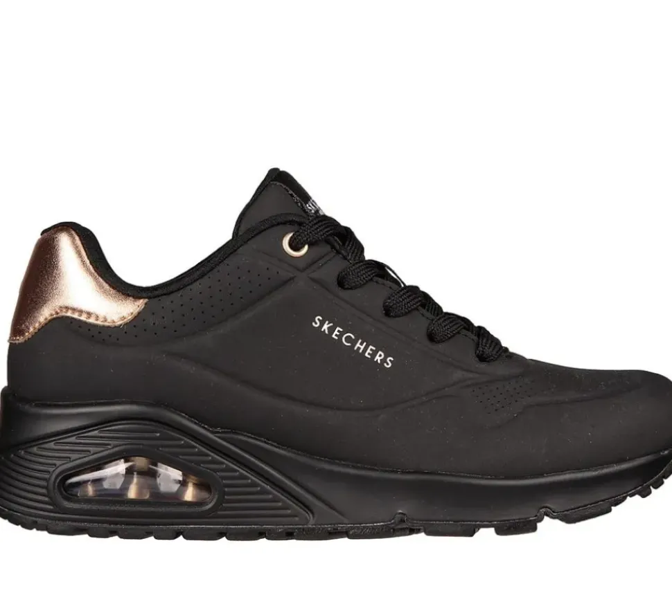 Skechers Uno- Golden Air Damen Sneaker, Skech Air- Luftpolsterung, Golddetails, schwarz, weiß S23 177094