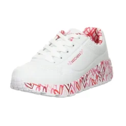 Skechers UNO LOVING LOVE WHT Wedges Sneakers Graffiti Print weiss S12 155506