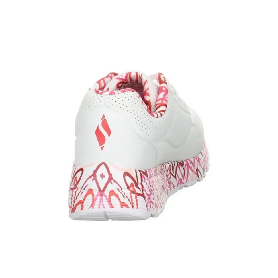 Skechers UNO LOVING LOVE WHT Wedges Sneakers Graffiti Print weiss S12 155506