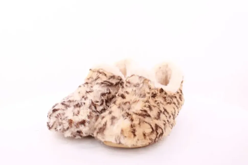 s`knöpfli Damen Hausschuh geschlossen leopardenmuster beige S23 Z29117