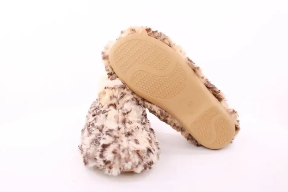 s`knöpfli Damen Hausschuh geschlossen leopardenmuster beige S23 Z29117