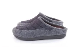 s`knöpfli Damen Hausschuh Pantolette Materialmix grau S22 X10639