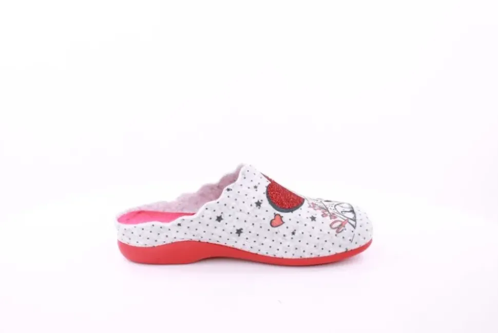 s`knöpfli Damen Hausschuh Pantolette Wechselfußbett Eifelturmmotiv grau S23 Z29378P