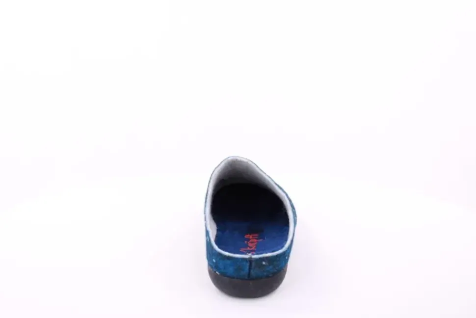 s`knöpfli Damen Hausschuh Pantolette Schaf- Motiv blau S23 Z29339P