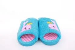 s`knöpfli Damen Pantolette Hausschuh Frottee Motiv- Druck blau S13 K27314