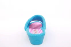 s`knöpfli Damen Pantolette Hausschuh Frottee Motiv- Druck blau S13 K27314