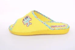 s`knöpfli Damen Pantolette Hausschuh Frottee Fisch- Motiv gelb S13 X27462