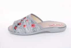 s`knöpfli Damen Pantolette Marienkäfer- Motiv grau S13 Z28649
