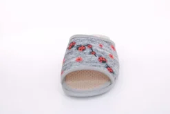 s`knöpfli Damen Pantolette Marienkäfer- Motiv grau S13 Z28649