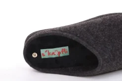 s`knöpfli Herren Hausschuh Pantoffel Filz Filzsohle grau S22 523