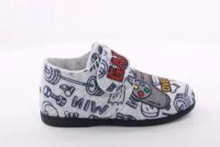 s´knöpfli Kinder Hausschuh Klettverschluss Game Over Motiv grau S23 No30