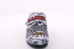 s´knöpfli Kinder Hausschuh Klettverschluss Game Over Motiv grau S23 No30