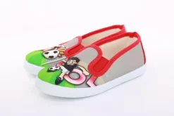 s`knöpfli Kinder Hausschuh Schlupfschuh Fussball- Motiv grau S13 V28902