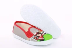 s`knöpfli Kinder Hausschuh Schlupfschuh Fussball- Motiv grau S13 V28902
