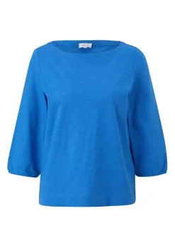 S.Oliver Baumwollshirt mit Puffärmeln weiß, blau schwarz S14 2145857