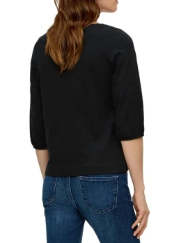 S.Oliver Baumwollshirt mit Puffärmeln weiß, blau schwarz S14 2145857