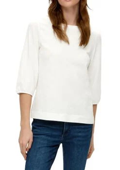 S.Oliver Baumwollshirt mit Puffärmeln weiß, blau schwarz S14 2145857