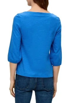 S.Oliver Baumwollshirt mit Puffärmeln weiß, blau schwarz S14 2145857