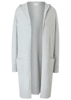s.Oliver Damen Cardigan Kapuze aufgesetzte Taschen grau S22 2118908