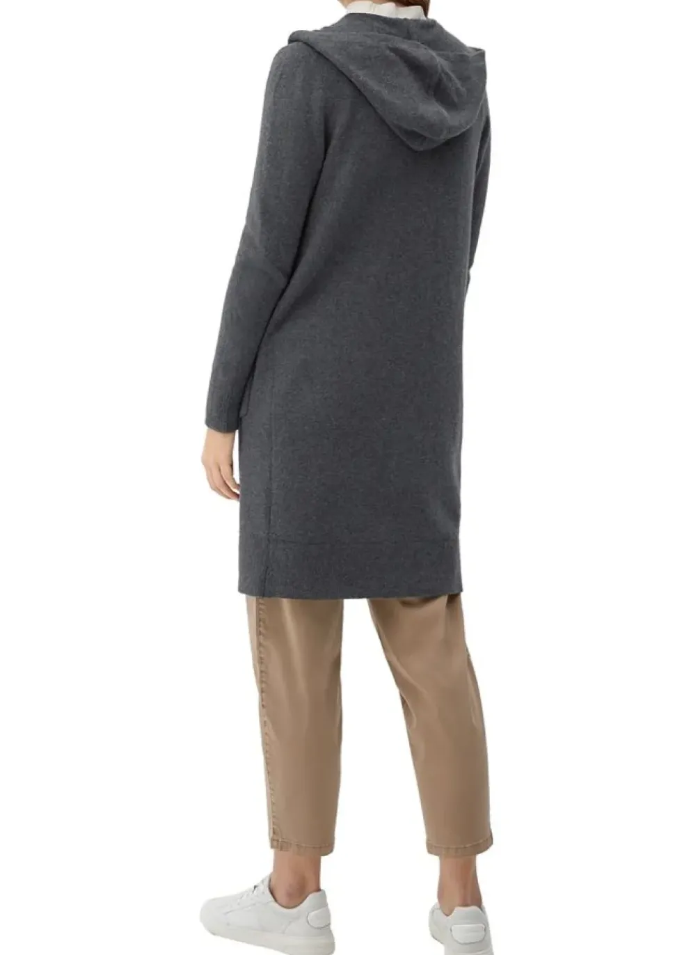 s.Oliver Damen Cardigan Kapuze aufgesetzte Taschen grau S22 2118908