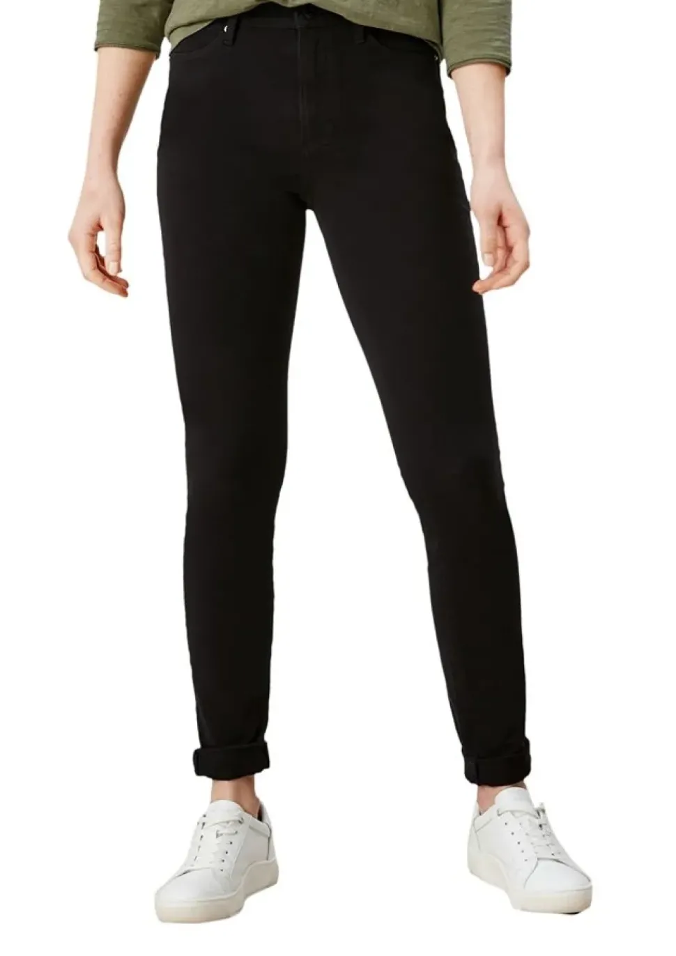 s.Oliver Damen Jeans Skinny hoher Bund 5-Pocket-Form schwarz S23 2110558