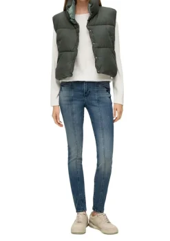 s.Oliver Damen Sweatshirt Rippstruktur weiß, blau S23 2136402