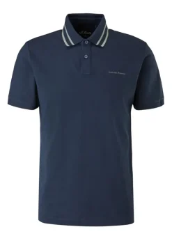 s.Oliver Herren Poloshirt mit Streifendetail blau, grün S13  2113224