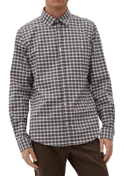 s.Oliver Karohemd aus Baumwollstretch braun S13  2125895