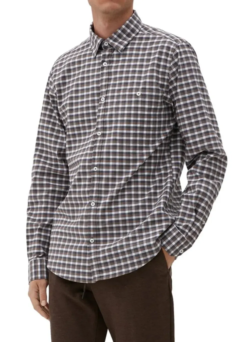 s.Oliver Karohemd aus Baumwollstretch braun S13 2125895