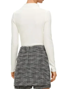 S.Oliver Longsleeve aus Baumwollstretch weiß, grün S23 2137228