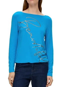 S.Oliver Longsleeve mit Aufdruck blau & schwarz S23 2138908