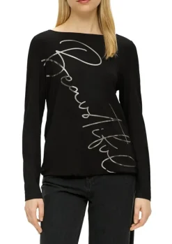 S.Oliver Longsleeve mit Aufdruck blau & schwarz S23 2138908