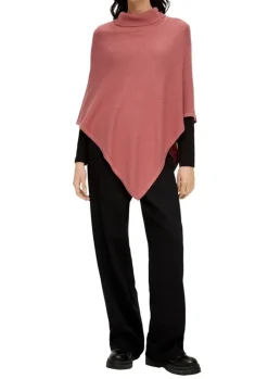 S.Oliver Poncho aus Viskose-Baumwoll-Mix orange, grün S23 2135651
