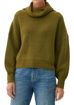 s.Oliver Pullover Rippstruktur Rollkragen weiß,orange, grün, schwarz S22 2120703