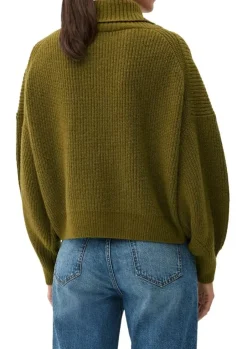 s.Oliver Pullover Rippstruktur Rollkragen weiß,orange, grün, schwarz S22 2120703