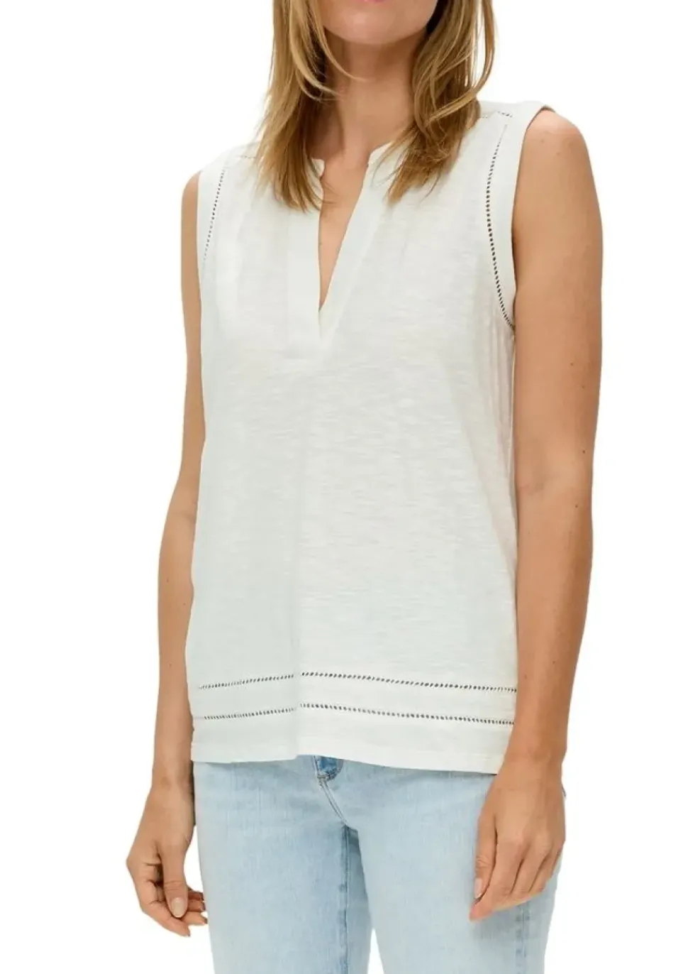 s.Oliver Relaxed Fit T - Shirt mit Lochstickerei S14 2144785