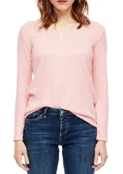 s.Oliver Shirt Langarm Spitze Melange 05912316893 1277045